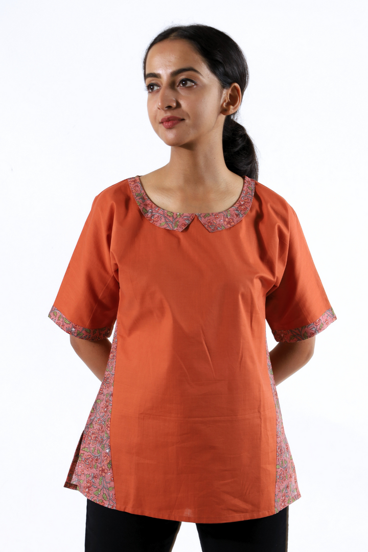 Saffron Block printed Top