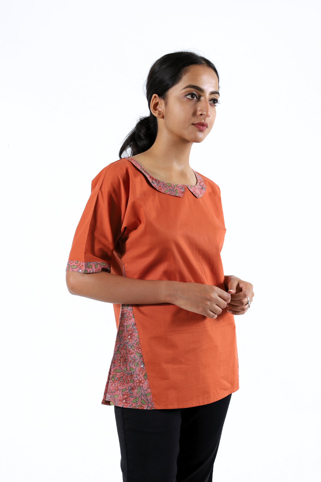 Saffron Block printed Top