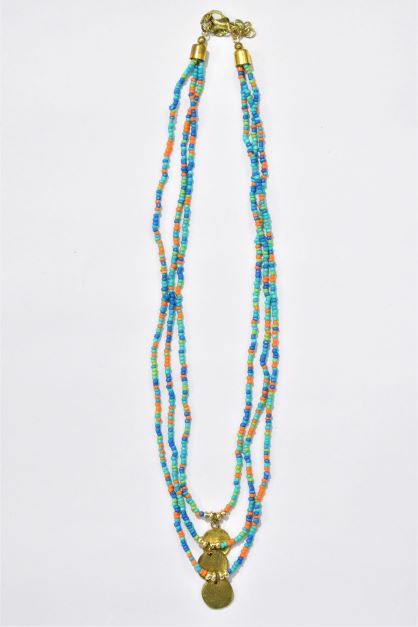 Blue Layer Beaded Necklace