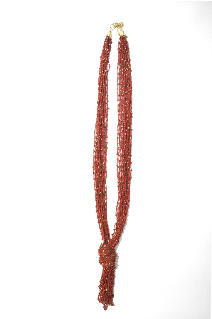 Dark Red Crochet Necklace