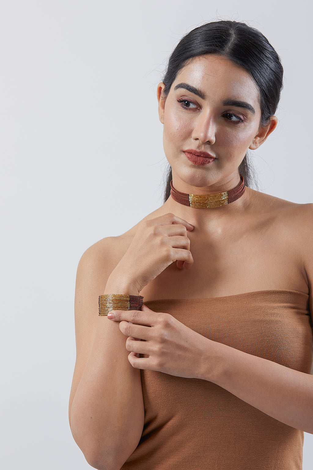 Brown Choker Necklace